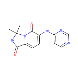 CC1(C)NC(=O)c2ccc(Nc3ccncn3)c(=O)n21 ZINC001772586578