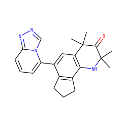 CC1(C)Nc2c(cc(-c3cccc4nncn34)c3c2CCC3)C(C)(C)C1=O ZINC000142235992