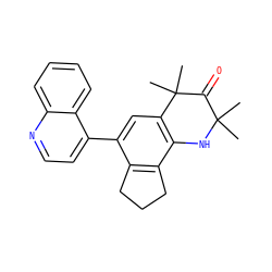 CC1(C)Nc2c(cc(-c3ccnc4ccccc34)c3c2CCC3)C(C)(C)C1=O ZINC000142176708
