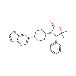 CC1(C)OC(=O)N([C@H]2CC[C@@H](c3cnc4cc[nH]c4c3)CC2)[C@H]1c1ccccc1 ZINC001772589621
