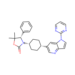 CC1(C)OC(=O)N([C@H]2CC[C@@H](c3cnc4ccn(-c5ncccn5)c4c3)CC2)[C@H]1c1ccccc1 ZINC001772642540