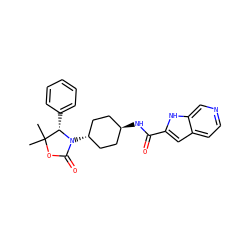 CC1(C)OC(=O)N([C@H]2CC[C@H](NC(=O)c3cc4ccncc4[nH]3)CC2)[C@H]1c1ccccc1 ZINC001772649650