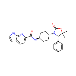 CC1(C)OC(=O)N([C@H]2CC[C@H](NC(=O)c3ccc4cc[nH]c4n3)CC2)[C@H]1c1ccccc1 ZINC001772607033