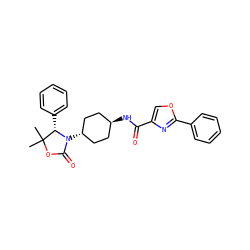 CC1(C)OC(=O)N([C@H]2CC[C@H](NC(=O)c3coc(-c4ccccc4)n3)CC2)[C@H]1c1ccccc1 ZINC001772592641