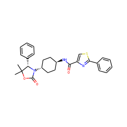 CC1(C)OC(=O)N([C@H]2CC[C@H](NC(=O)c3csc(-c4ccccc4)n3)CC2)[C@H]1c1ccccc1 ZINC001772620368