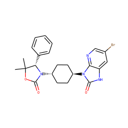 CC1(C)OC(=O)N([C@H]2CC[C@H](n3c(=O)[nH]c4cc(Br)cnc43)CC2)[C@H]1c1ccccc1 ZINC001772600717