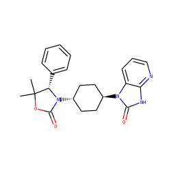 CC1(C)OC(=O)N([C@H]2CC[C@H](n3c(=O)[nH]c4ncccc43)CC2)[C@H]1c1ccccc1 ZINC000299848341