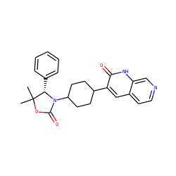CC1(C)OC(=O)N(C2CCC(c3cc4ccncc4[nH]c3=O)CC2)[C@H]1c1ccccc1 ZINC000218052603