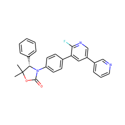 CC1(C)OC(=O)N(c2ccc(-c3cc(-c4cccnc4)cnc3F)cc2)[C@H]1c1ccccc1 ZINC000147096720
