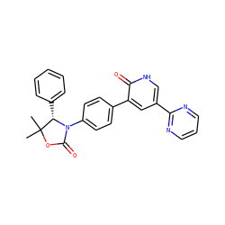 CC1(C)OC(=O)N(c2ccc(-c3cc(-c4ncccn4)c[nH]c3=O)cc2)[C@H]1c1ccccc1 ZINC000146992592