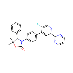 CC1(C)OC(=O)N(c2ccc(-c3cc(-c4ncccn4)ncc3F)cc2)[C@H]1c1ccccc1 ZINC000147005699