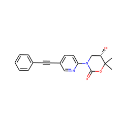 CC1(C)OC(=O)N(c2ccc(C#Cc3ccccc3)cn2)C[C@@H]1O ZINC000144734538