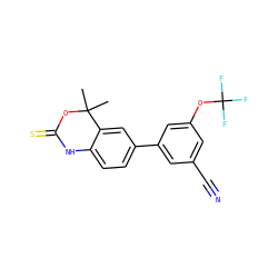 CC1(C)OC(=S)Nc2ccc(-c3cc(C#N)cc(OC(F)(F)F)c3)cc21 ZINC000013488862