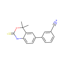 CC1(C)OC(=S)Nc2ccc(-c3cccc(C#N)c3)cc21 ZINC000000026408