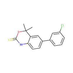 CC1(C)OC(=S)Nc2ccc(-c3cccc(Cl)c3)cc21 ZINC000000026406