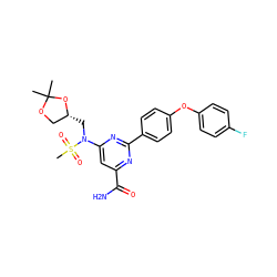 CC1(C)OC[C@@H](CN(c2cc(C(N)=O)nc(-c3ccc(Oc4ccc(F)cc4)cc3)n2)S(C)(=O)=O)O1 ZINC000143007466