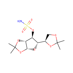 CC1(C)OC[C@H]([C@@H]2O[C@@H]3OC(C)(C)O[C@@H]3[C@H]2OS(N)(=O)=O)O1 ZINC000026288160
