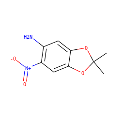 CC1(C)Oc2cc(N)c([N+](=O)[O-])cc2O1 ZINC000004115592