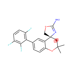 CC1(C)Oc2ccc(-c3c(F)ccc(F)c3F)cc2[C@@]2(COC(N)=N2)C12COC2 ZINC000149353462