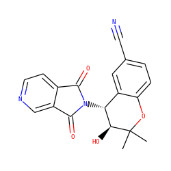 CC1(C)Oc2ccc(C#N)cc2[C@@H](N2C(=O)c3ccncc3C2=O)[C@@H]1O ZINC000040949329