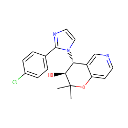 CC1(C)Oc2ccncc2[C@@H](n2ccnc2-c2ccc(Cl)cc2)[C@@H]1O ZINC000040863489