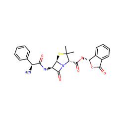 CC1(C)S[C@@H]2[C@H](NC(=O)[C@@H](N)c3ccccc3)C(=O)N2[C@H]1C(=O)O[C@H]1OC(=O)c2ccccc21 ZINC000036386993