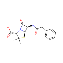 CC1(C)S[C@@H]2[C@H](NC(=O)Cc3ccccc3)C(=O)N2[C@H]1C(=O)O ZINC000003871701