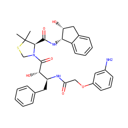 CC1(C)SCN(C(=O)[C@@H](O)[C@H](Cc2ccccc2)NC(=O)COc2cccc(N)c2)[C@@H]1C(=O)N[C@H]1c2ccccc2C[C@H]1O ZINC000044280268