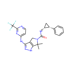 CC1(C)c2[nH]nc(Nc3ccnc(C(F)(F)F)n3)c2CN1C(=O)N[C@@H]1C[C@@H]1c1ccccc1 ZINC000115990960