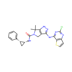 CC1(C)c2[nH]nc(Nc3nc(Cl)nc4ccsc34)c2CN1C(=O)N[C@@H]1C[C@@H]1c1ccccc1 ZINC000115981755