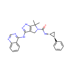 CC1(C)c2[nH]nc(Nc3ncnc4ccccc34)c2CN1C(=O)N[C@@H]1C[C@H]1c1ccccc1 ZINC000115990543