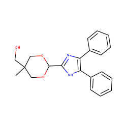 CC1(CO)COC(c2nc(-c3ccccc3)c(-c3ccccc3)[nH]2)OC1 ZINC000013755449
