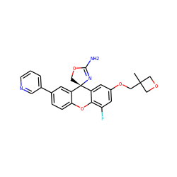 CC1(COc2cc(F)c3c(c2)[C@]2(COC(N)=N2)c2cc(-c4cccnc4)ccc2O3)COC1 ZINC000223870268