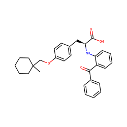 CC1(COc2ccc(C[C@H](Nc3ccccc3C(=O)c3ccccc3)C(=O)O)cc2)CCCCC1 ZINC000012358057