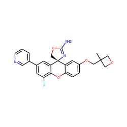 CC1(COc2ccc3c(c2)[C@]2(COC(N)=N2)c2cc(-c4cccnc4)cc(F)c2O3)COC1 ZINC000223842233