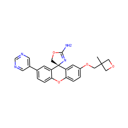 CC1(COc2ccc3c(c2)[C@]2(COC(N)=N2)c2cc(-c4cncnc4)ccc2O3)COC1 ZINC000223877381