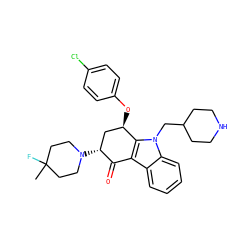 CC1(F)CCN([C@@H]2C[C@@H](Oc3ccc(Cl)cc3)c3c(c4ccccc4n3CC3CCNCC3)C2=O)CC1 ZINC000028572081
