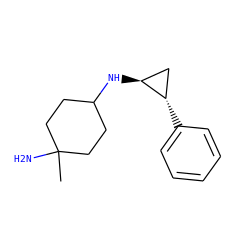 CC1(N)CCC(N[C@H]2C[C@@H]2c2ccccc2)CC1 ZINC000150151371