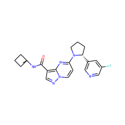CC1(NC(=O)c2cnn3ccc(N4CCC[C@@H]4c4cncc(F)c4)nc23)CCC1 ZINC000169704196