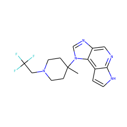CC1(n2cnc3cnc4[nH]ccc4c32)CCN(CC(F)(F)F)CC1 ZINC000095574817