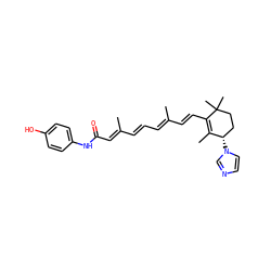 CC1=C(/C=C/C(C)=C/C=C/C(C)=C/C(=O)Nc2ccc(O)cc2)C(C)(C)CC[C@@H]1n1ccnc1 ZINC000013586651