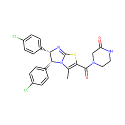 CC1=C(C(=O)N2CCNC(=O)C2)SC2=N[C@@H](c3ccc(Cl)cc3)[C@@H](c3ccc(Cl)cc3)N21 ZINC000095572411