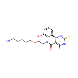 CC1=C(C(=O)NCCOCCOCCN)[C@@H](c2cccc(O)c2)NC(=S)N1 ZINC000028827190