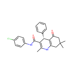 CC1=C(C(=O)Nc2ccc(Cl)cc2)[C@H](c2ccccc2)C2=C(CC(C)(C)CC2=O)N1 ZINC000064436969
