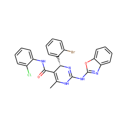 CC1=C(C(=O)Nc2ccccc2Cl)[C@H](c2ccccc2Br)N=C(Nc2nc3ccccc3o2)N1 ZINC000139365906