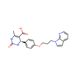 CC1=C(C(=O)O)[C@@H](c2ccc(OCCCn3ccc4cccnc43)cc2)NC(=O)N1 ZINC000028706687