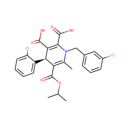 CC1=C(C(=O)OC(C)C)[C@@H](c2ccccc2Cl)C(C(=O)O)=C(C(=O)O)N1Cc1cccc(Cl)c1 ZINC000013553497