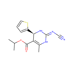 CC1=C(C(=O)OC(C)C)[C@@H](c2cccs2)NC(=NC#N)N1 ZINC001772632191