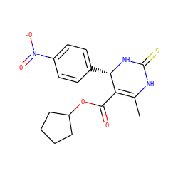 CC1=C(C(=O)OC2CCCC2)[C@H](c2ccc([N+](=O)[O-])cc2)NC(=S)N1 ZINC000036185150