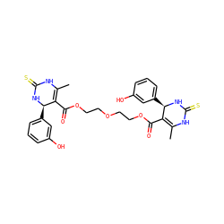 CC1=C(C(=O)OCCOCCOC(=O)C2=C(C)NC(=S)N[C@@H]2c2cccc(O)c2)[C@@H](c2cccc(O)c2)NC(=S)N1 ZINC000028827173